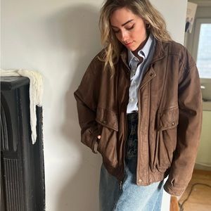 Structure Men’s Brown Leather Jacket Size XL